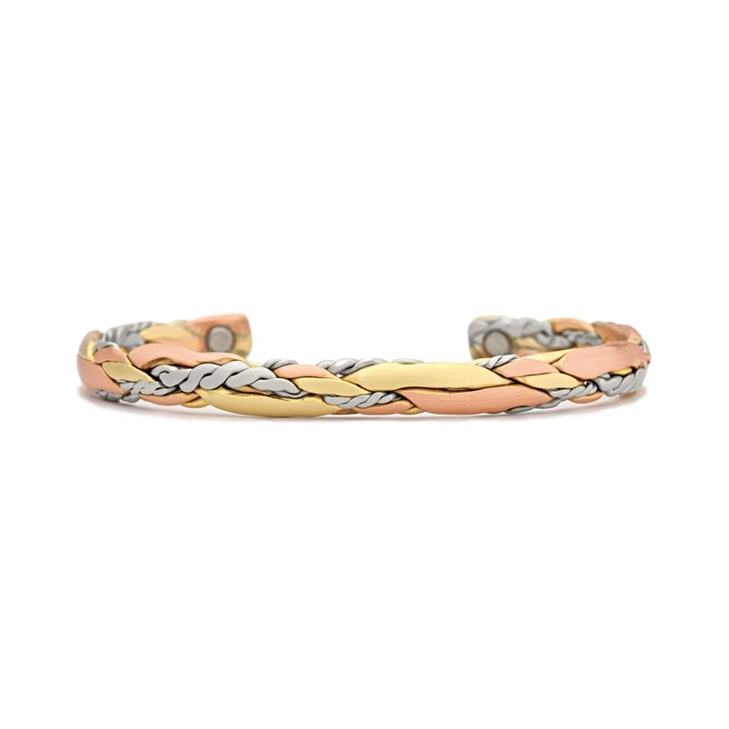 Light Sage SERGIO LUB Brushed Copper Bracelet w/Magnets #575 - Click Image to Close